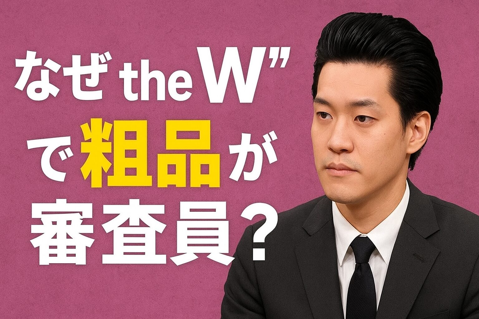 なぜ”THE W”で粗品が審査員に選ばれたのか？