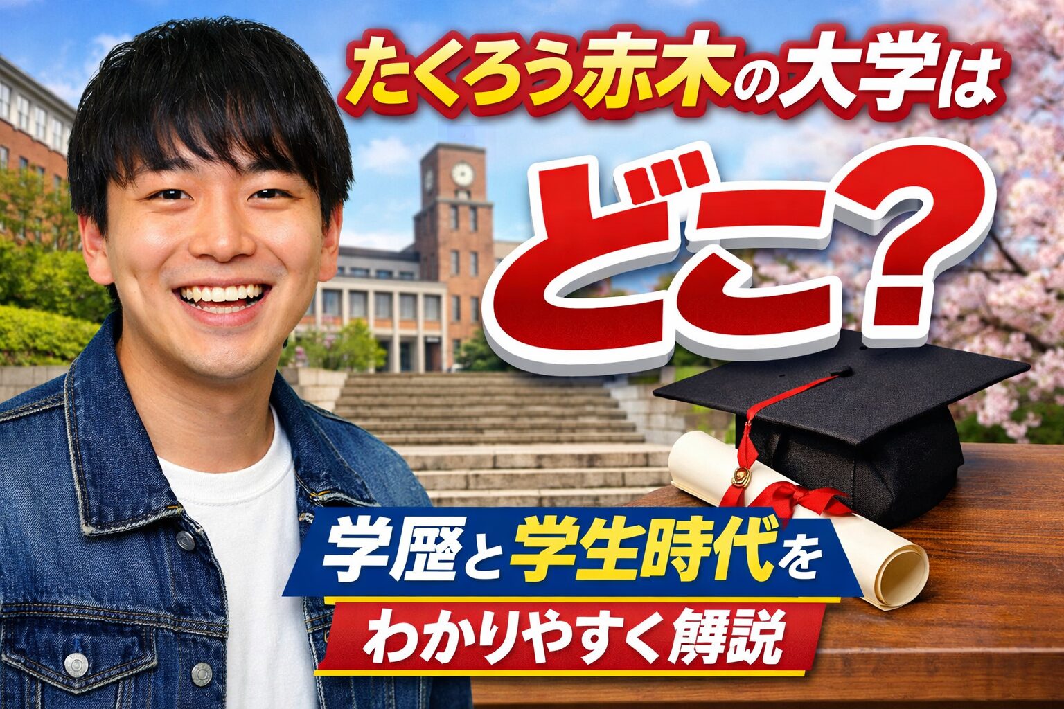 たくろう赤木の大学はどこ？